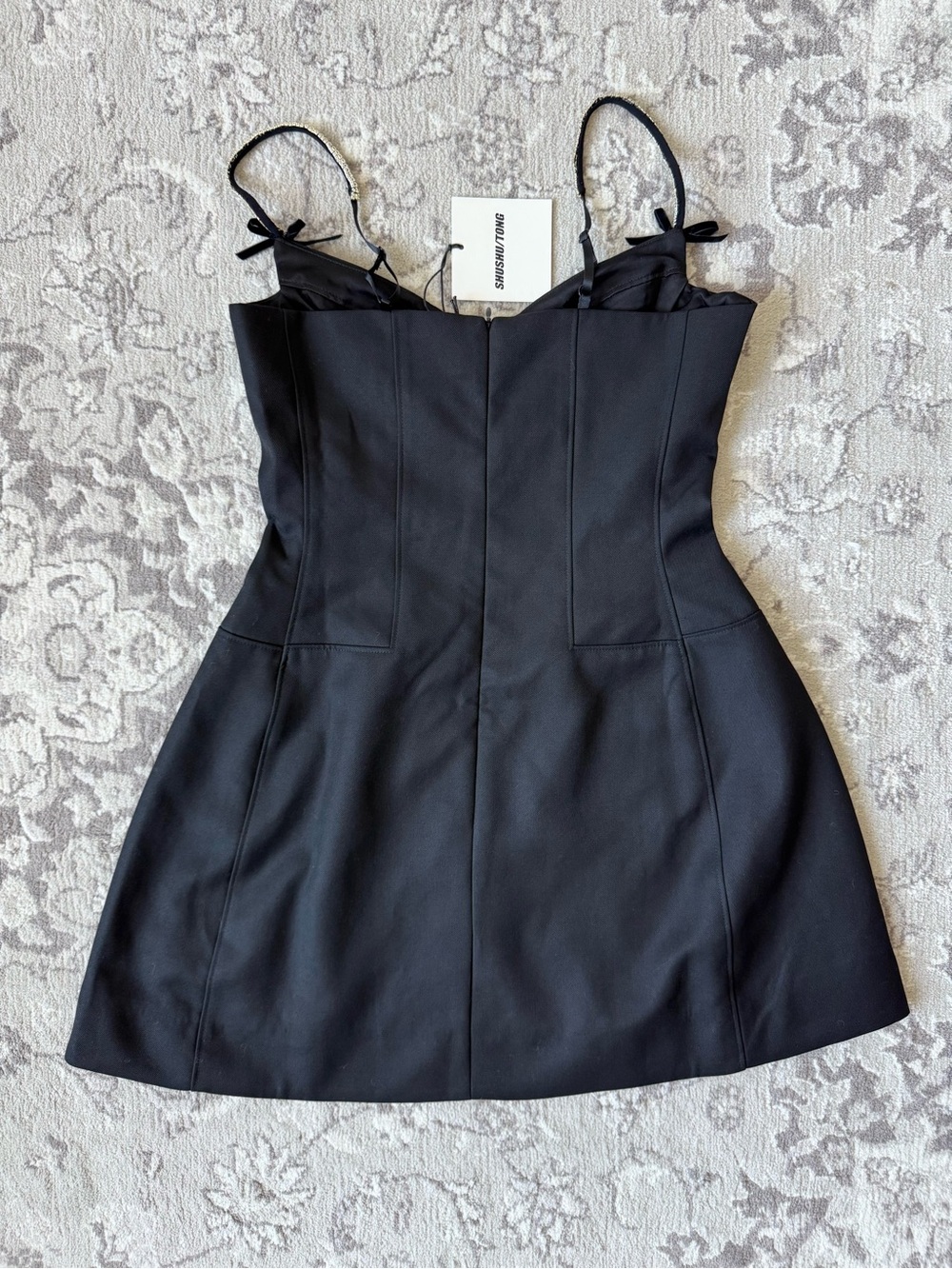 ShuShu/Tong Bodice Top Mini Dress with Jewelled  Chain-Strap Detail - Size 8/M - Picture 3 of 10